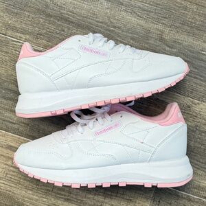 - Reebok Classic Leather Low White pink sz 7